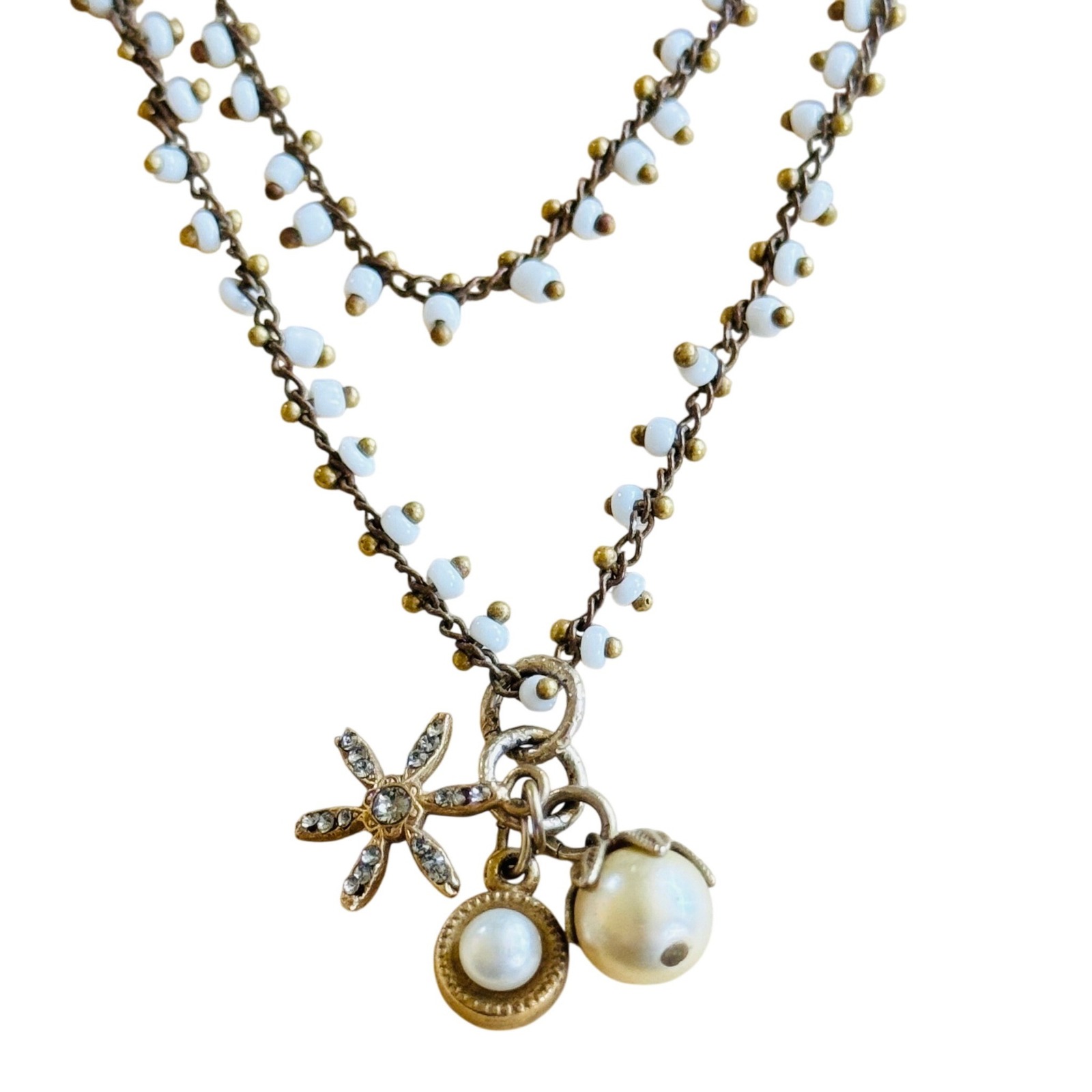 La Vie Parisienne Catherine Popesco France Necklace Starfish Boho Glass Pearl 47$